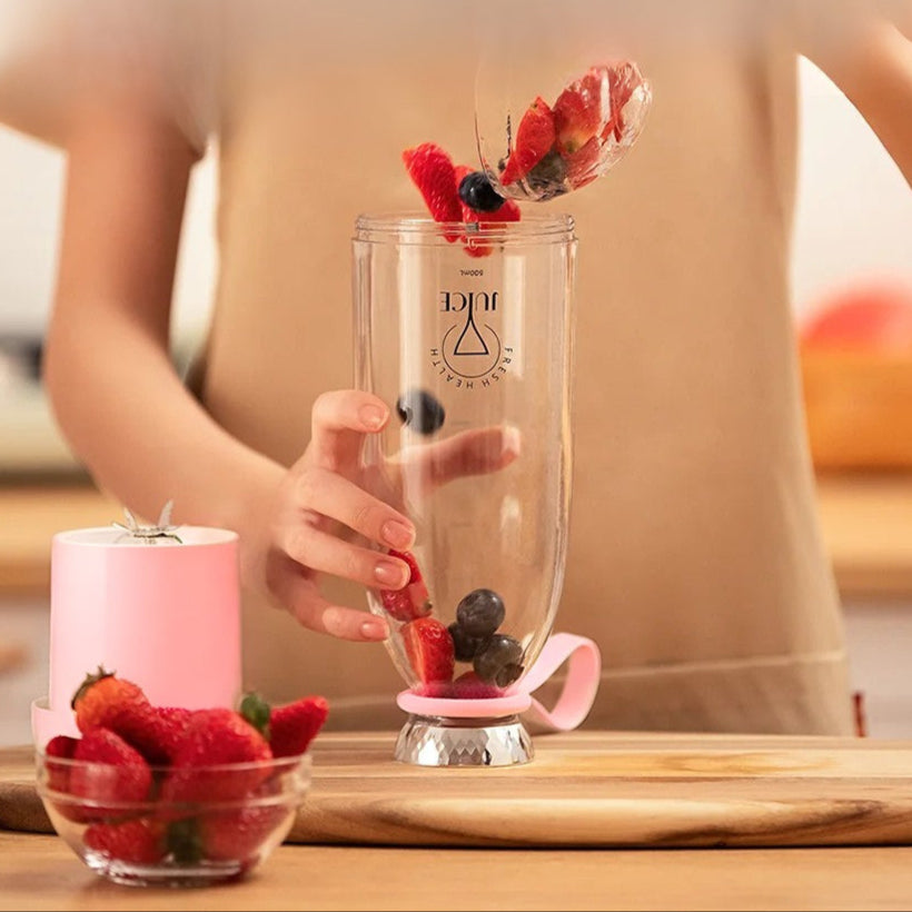 Mini licuadora de vaso portatil rosa