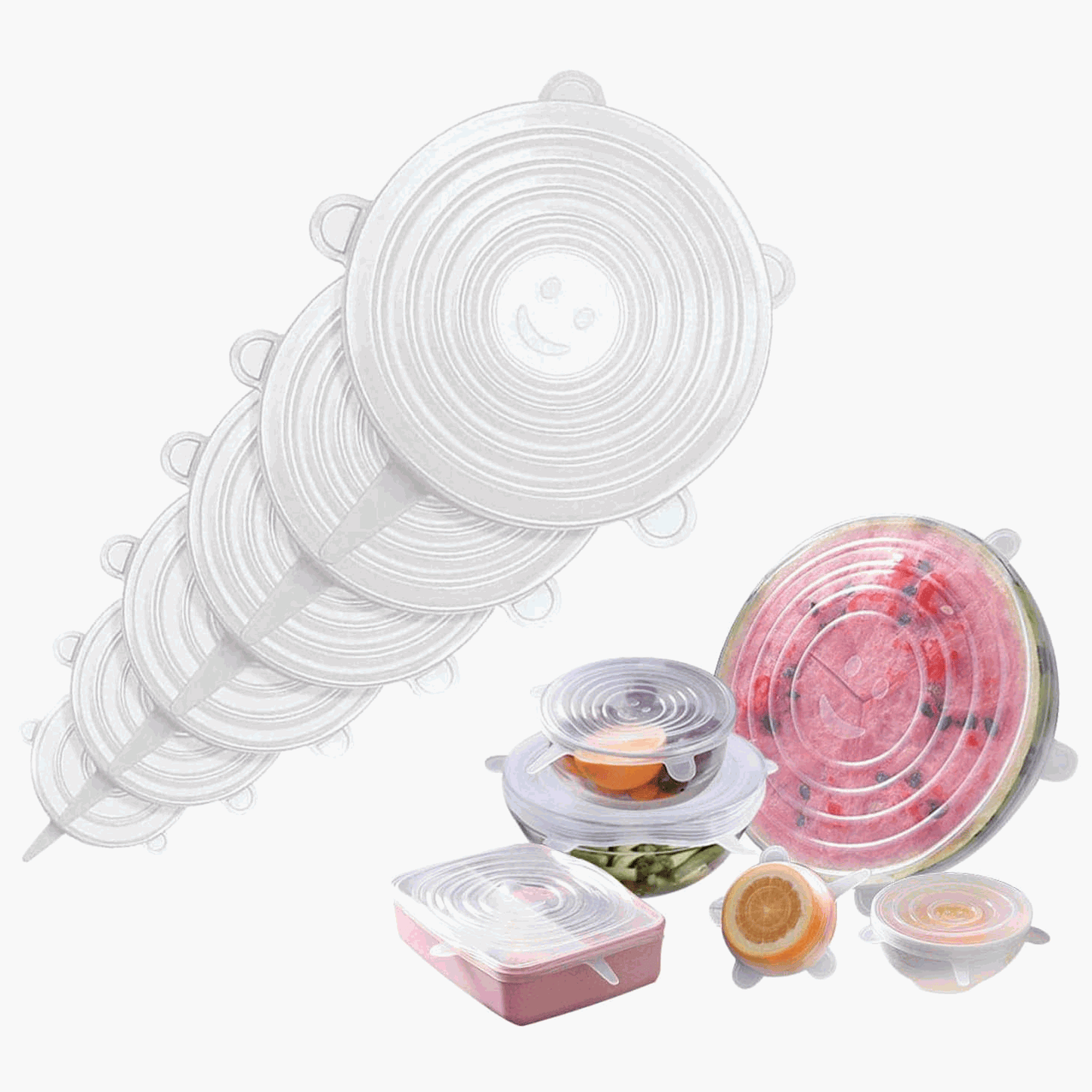 Set de 6 Tapas de Silicona Reutilizables